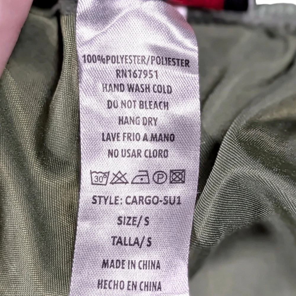 Love Poem by Block Green Wide Leg Cargo Pants Utility Gorpcore Streetwear Sz S
